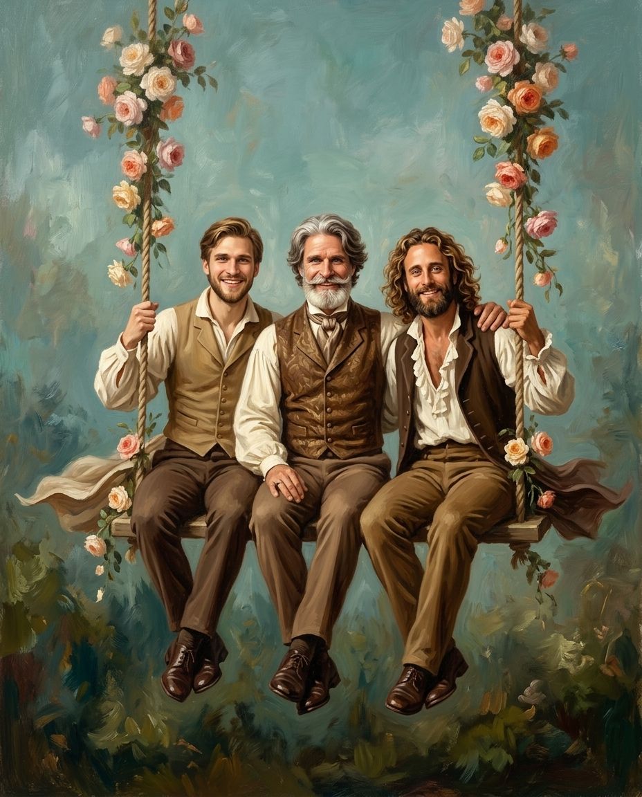 The Swing of Serenity – Erkek Kuşakları kişiye özel portre tasarım örneği