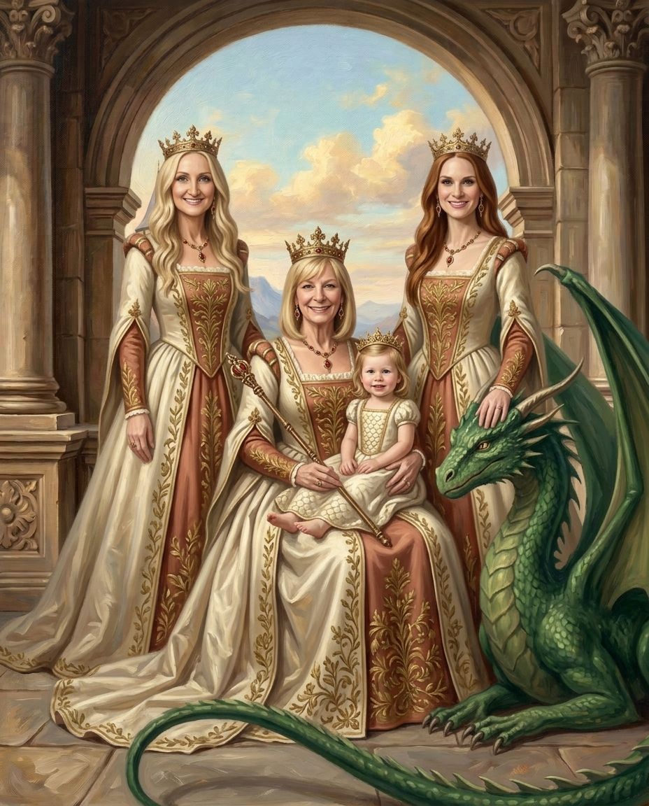Fantasy Royalty – Kadın Kuşakları kişiye özel portre tasarım örneği