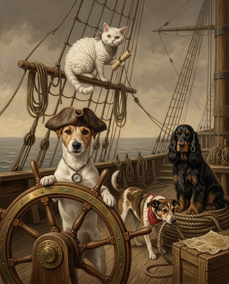 Wild Pirates – Evcil Dostlar kişiye özel portre tasarım örneği