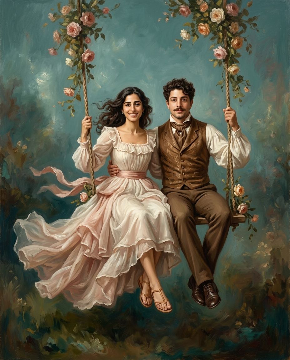 The Swing of Serenity – Çift kişiye özel portre tasarım örneği