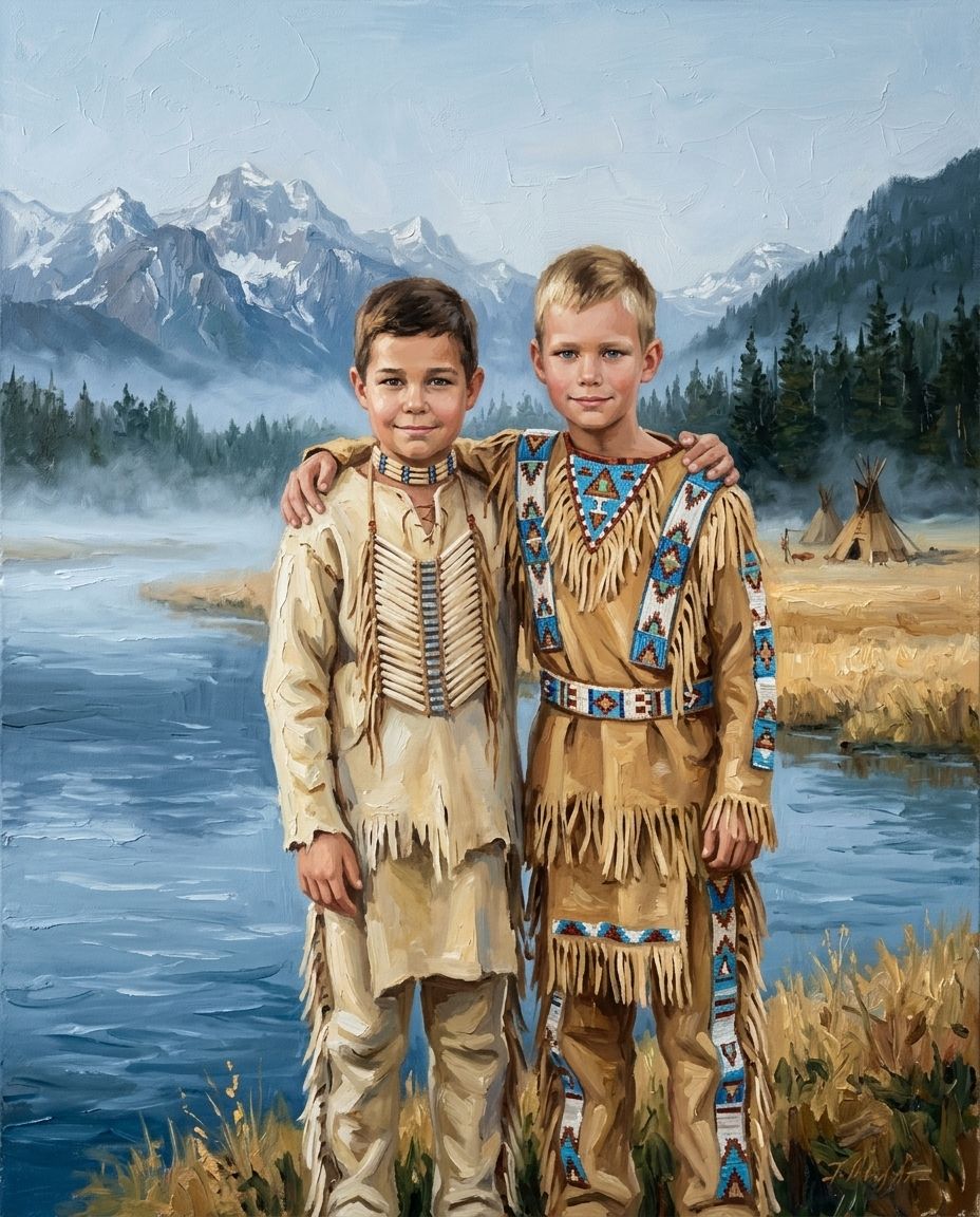 The Natives – Erkek Kardeşler kişiye özel portre tasarım örneği