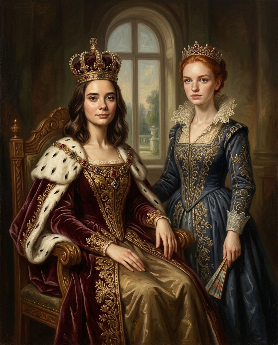 Royals – Kadın Çift kişiye özel portre tasarım örneği