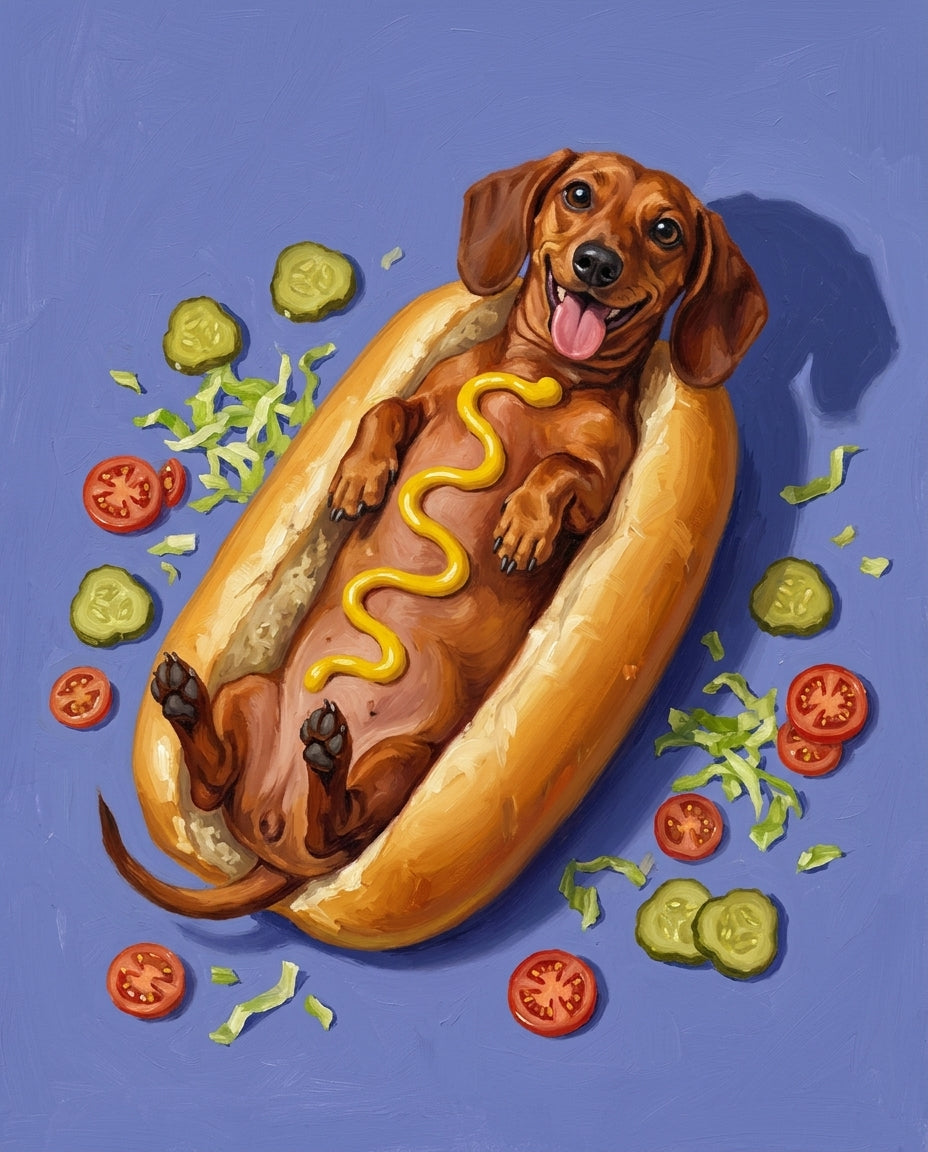 Lil' Sausage – Evcil Hayvan kişiye özel portre tasarım örneği