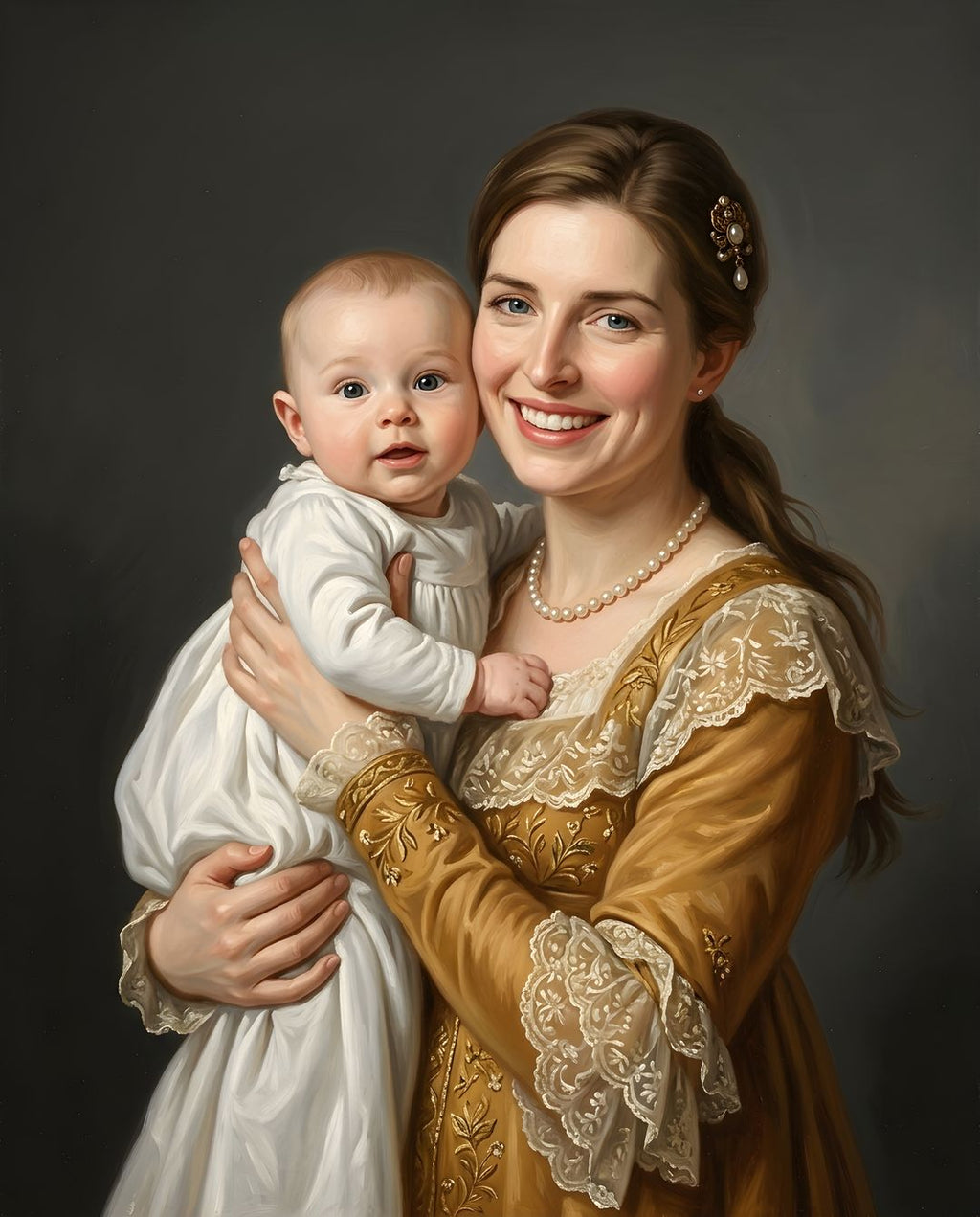 Victorian – Anne ve Çocuklar kişiye özel portre tasarım örneği