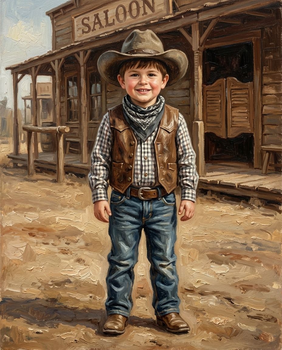 The Saloon – Çocuk kişiye özel portre tasarım örneği