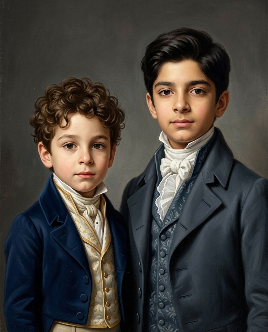 Victorian – Erkek Kardeşler kişiye özel portre tasarım örneği
