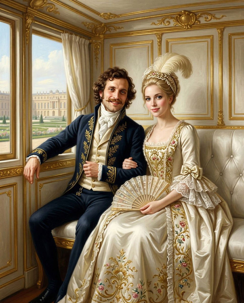 The Gilded Carriage – Çift kişiye özel portre tasarım örneği