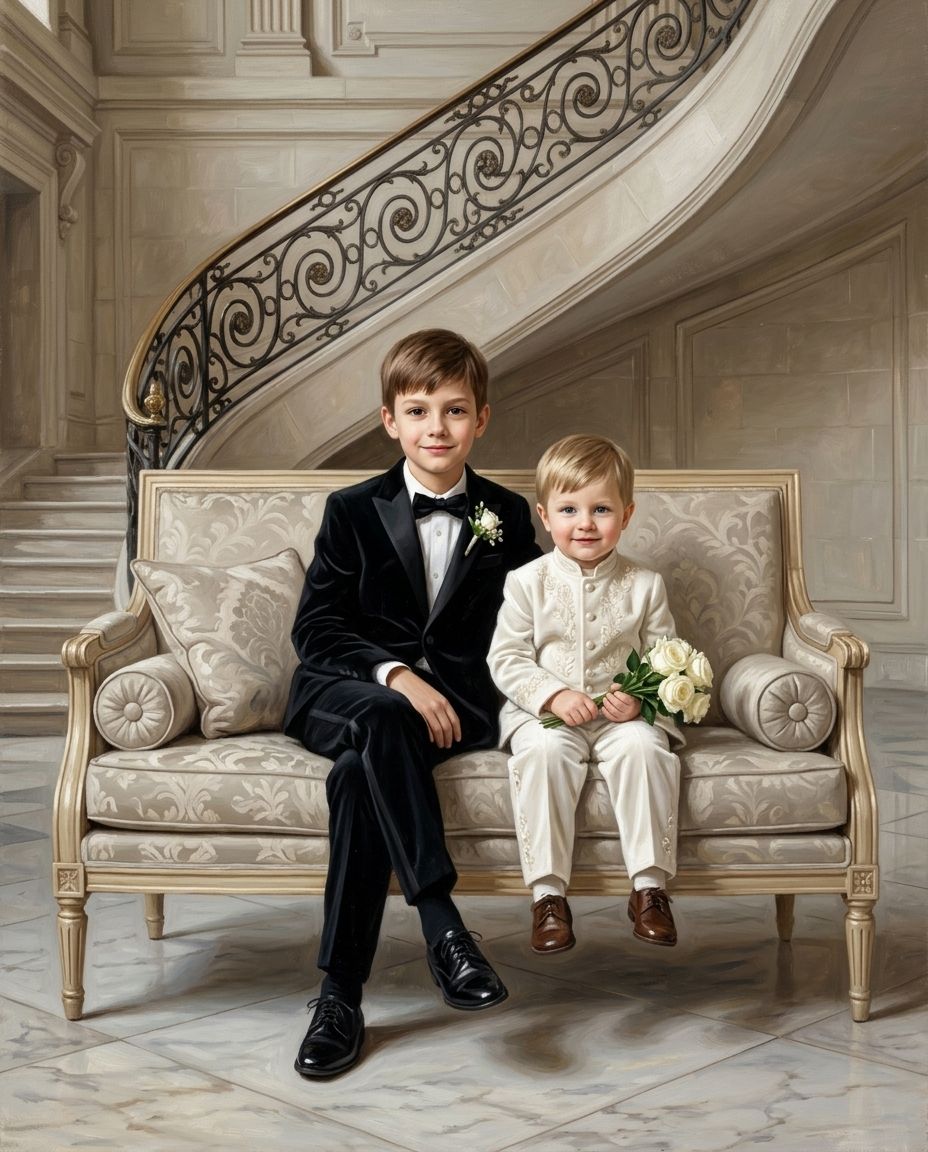 Marble & Lace – Erkek Kardeşler kişiye özel portre tasarım örneği