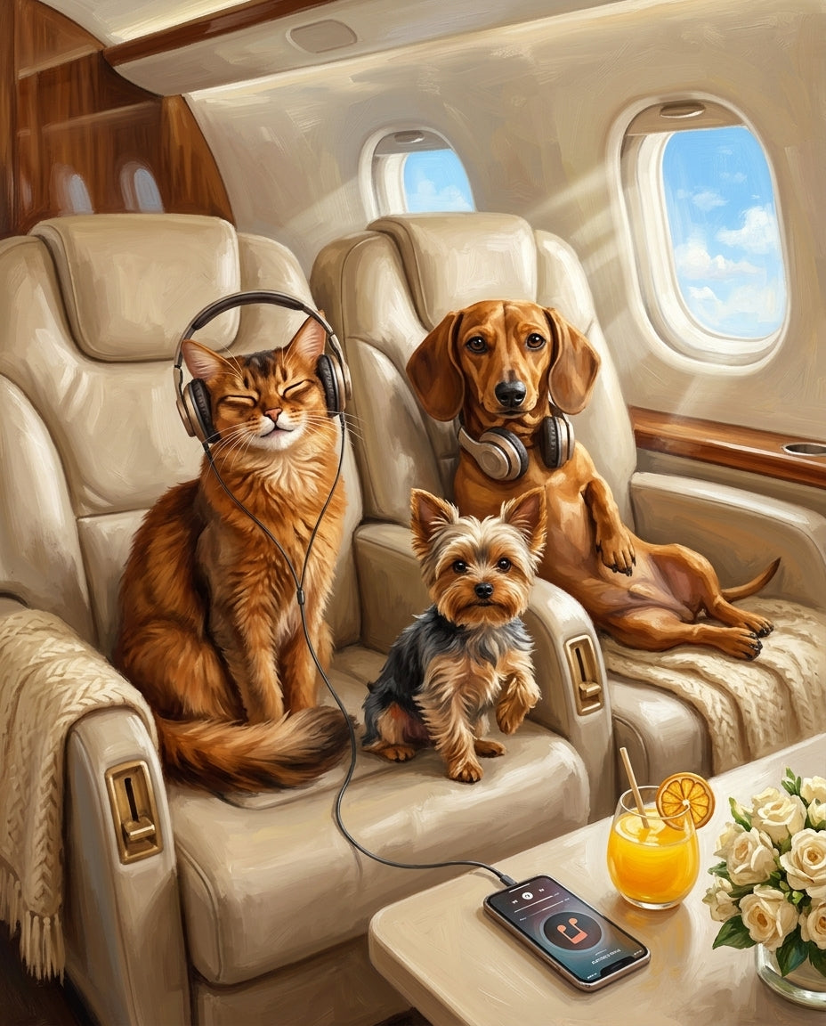 Private Jet – Evcil Dostlar kişiye özel portre tasarım örneği