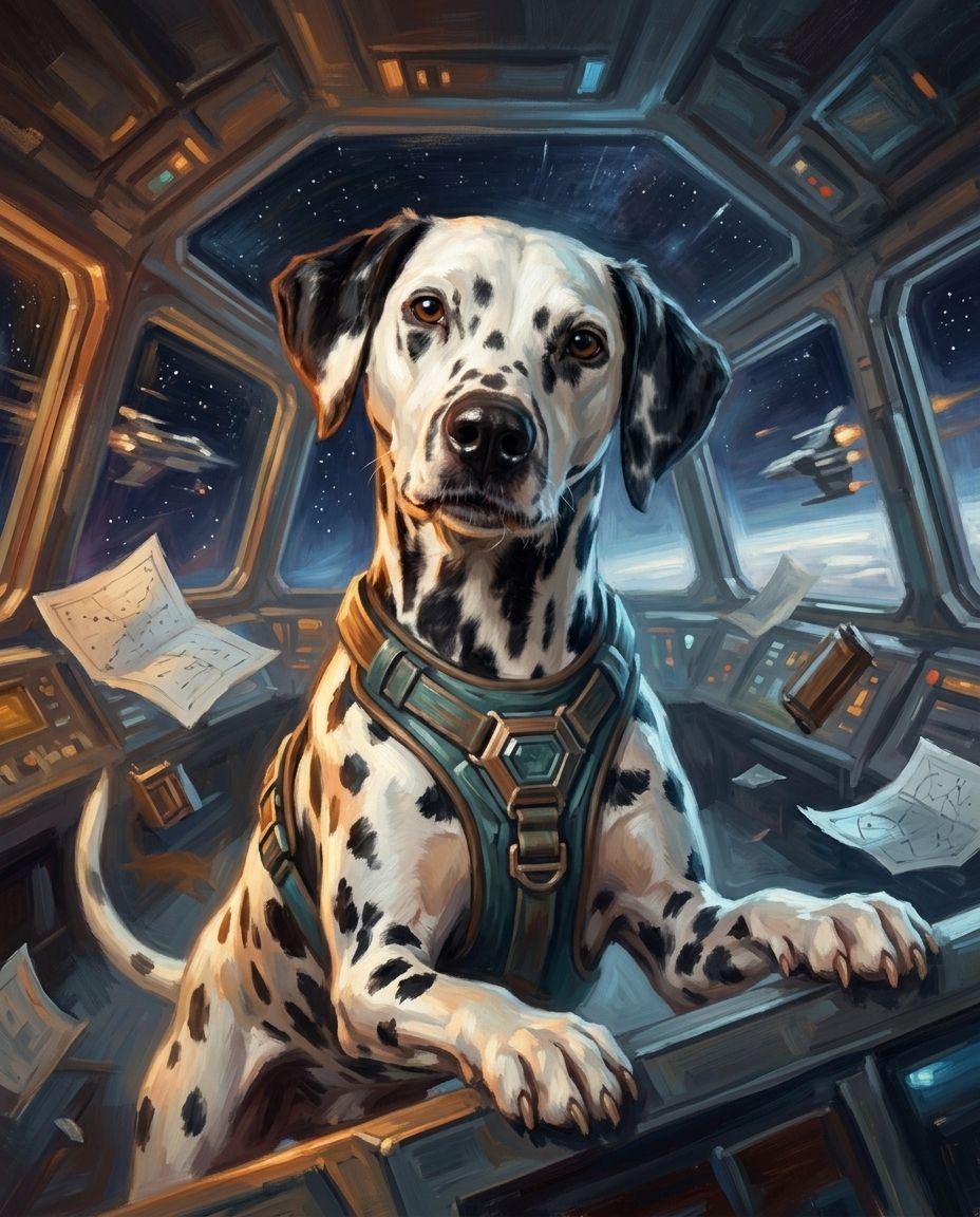 Galactic Guardian – Evcil Hayvan kişiye özel portre tasarım örneği