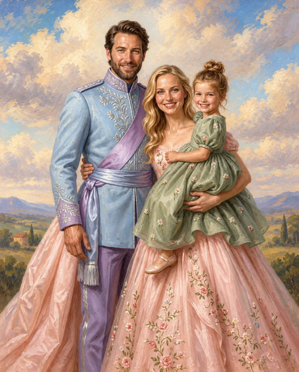 Fairytale – Anne Baba ve Çocuk kişiye özel portre tasarım örneği