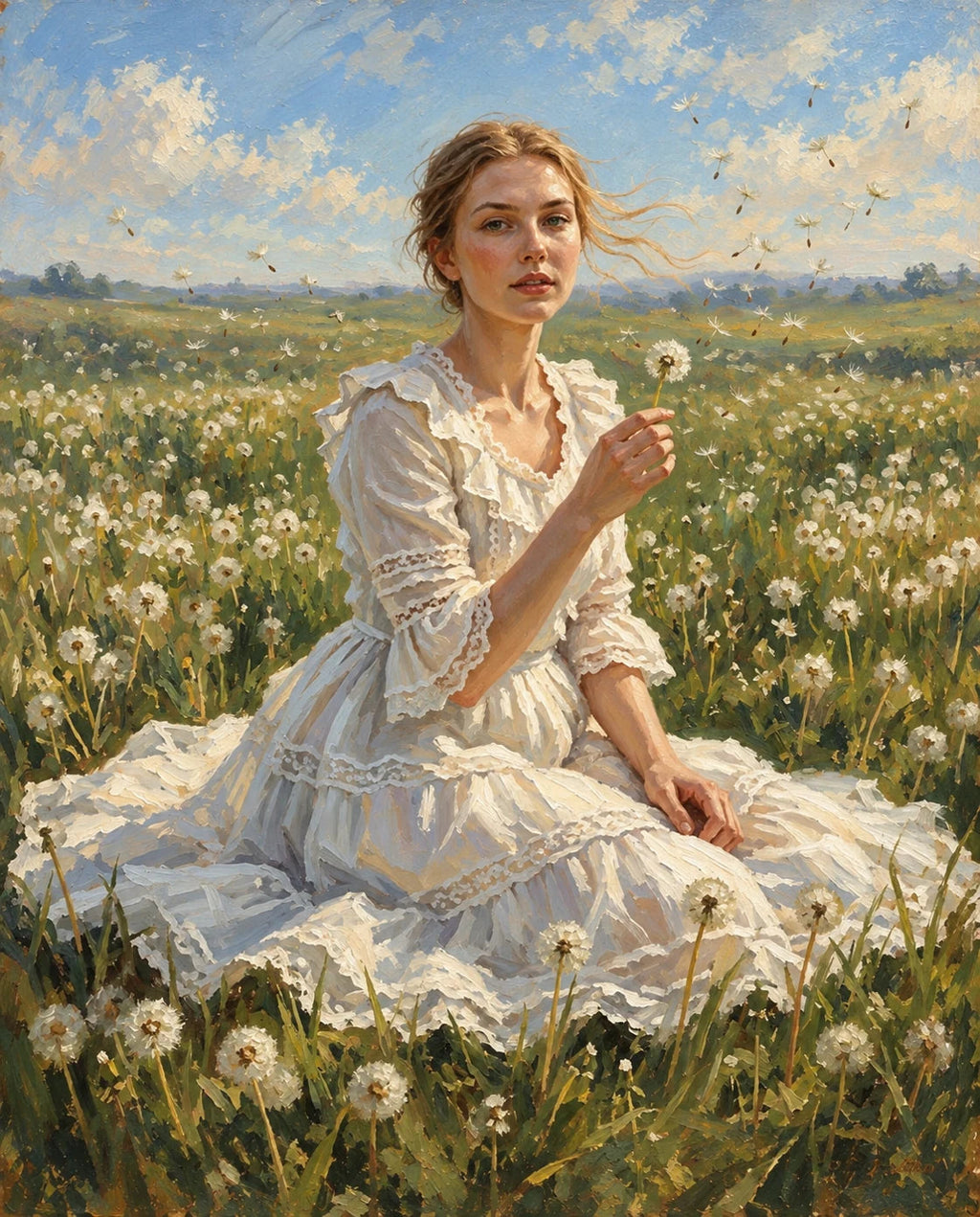 Fields of Fluff – Kadın kişiye özel portre tasarım örneği