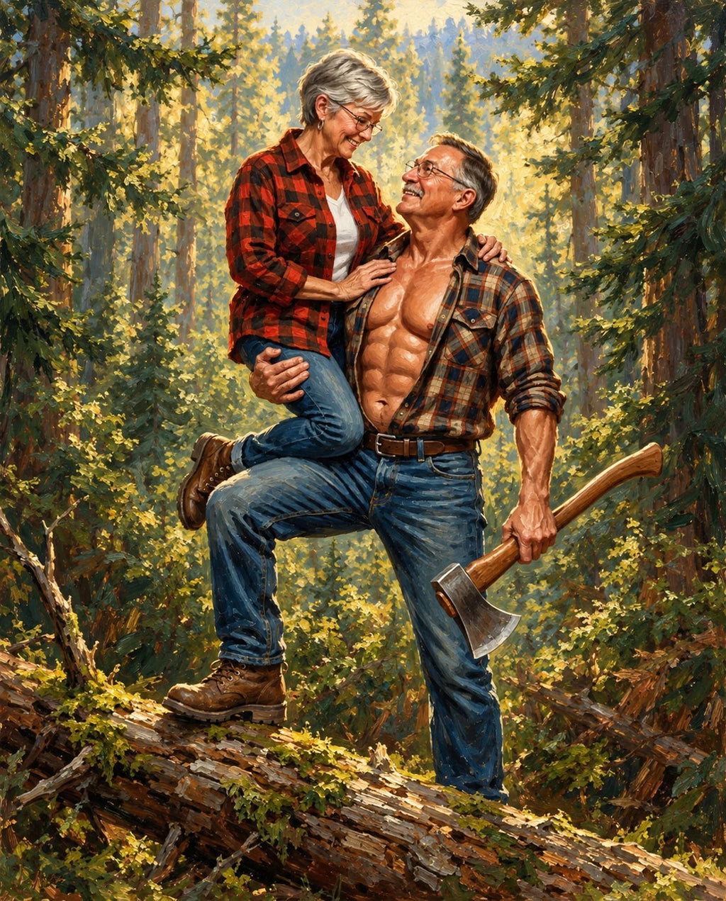 Lumberjack – Çift kişiye özel portre tasarım örneği