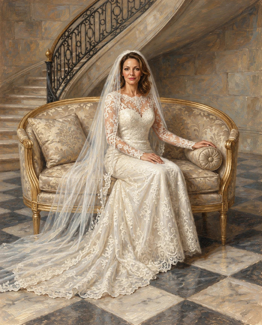 Marble & Lace – Kadın kişiye özel portre tasarım örneği
