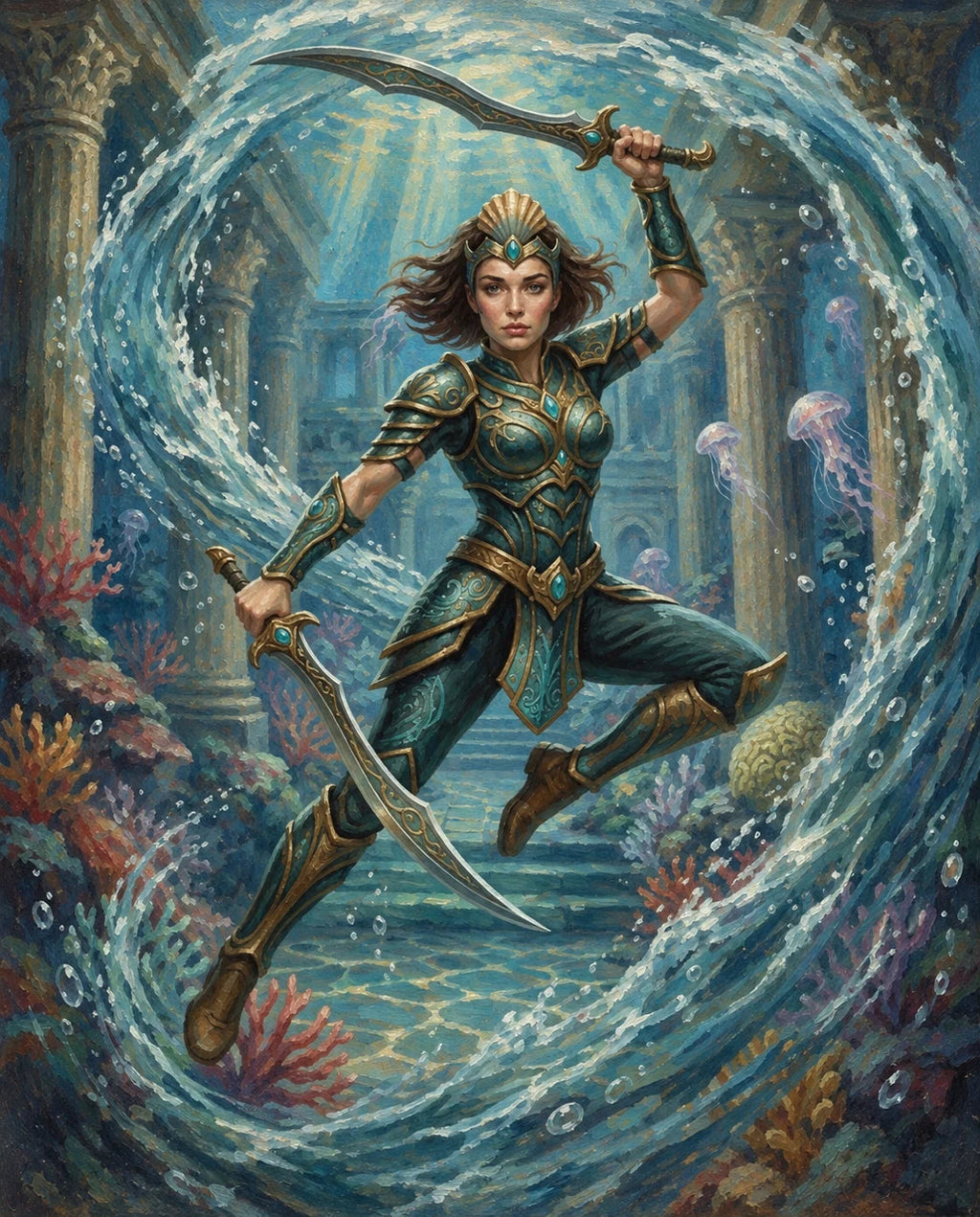 Ocean Guardian – Kadın kişiye özel portre tasarım örneği