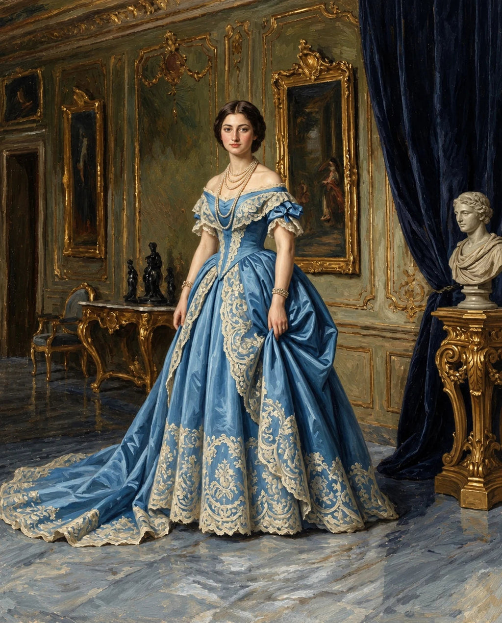 Sapphire Monarchs – Kadın kişiye özel portre tasarım örneği