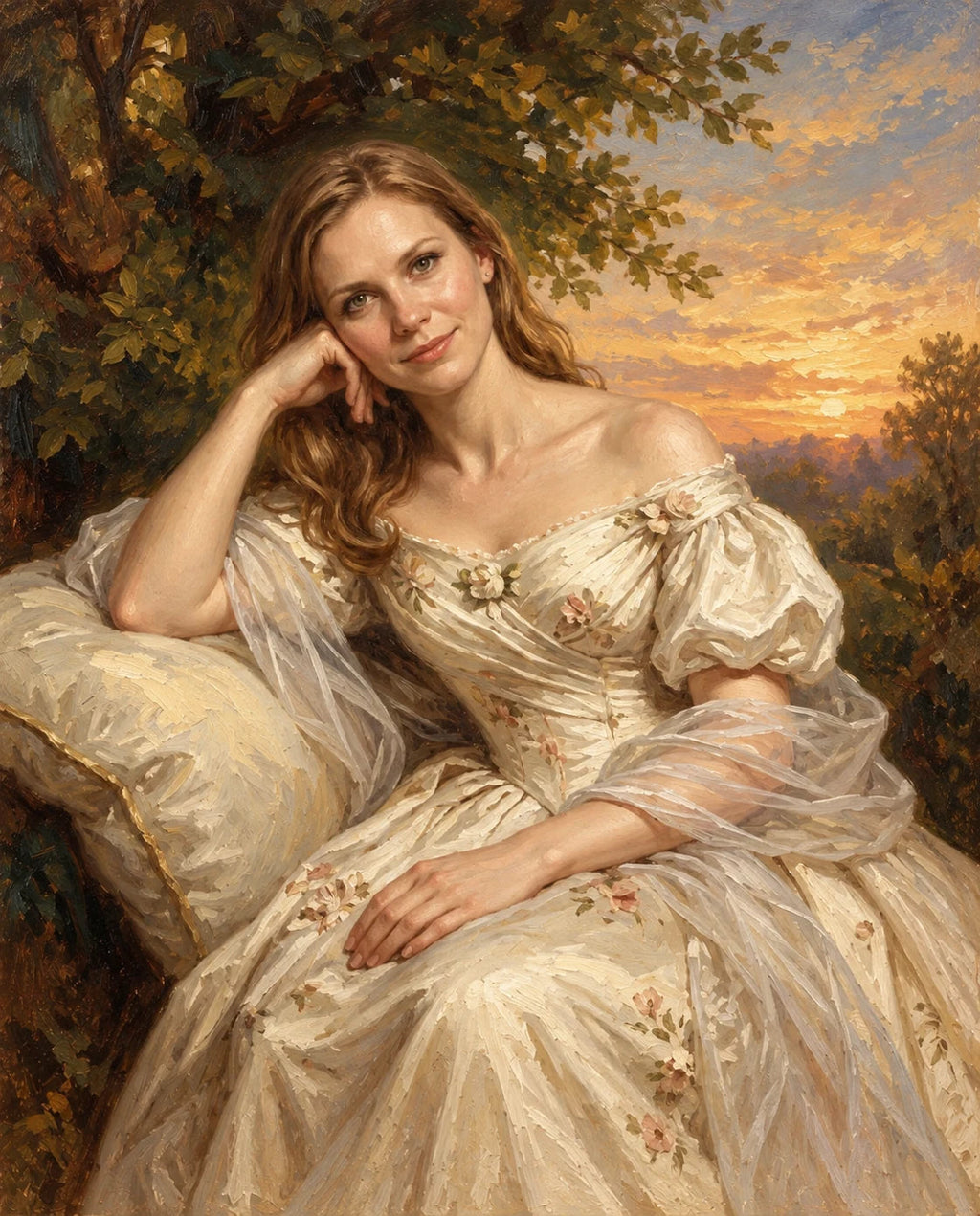 Sunset Portrait – Kadın kişiye özel portre tasarım örneği