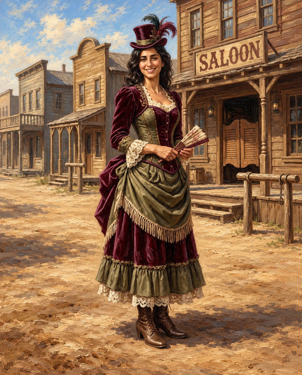The Saloon – Kadın kişiye özel portre tasarım örneği