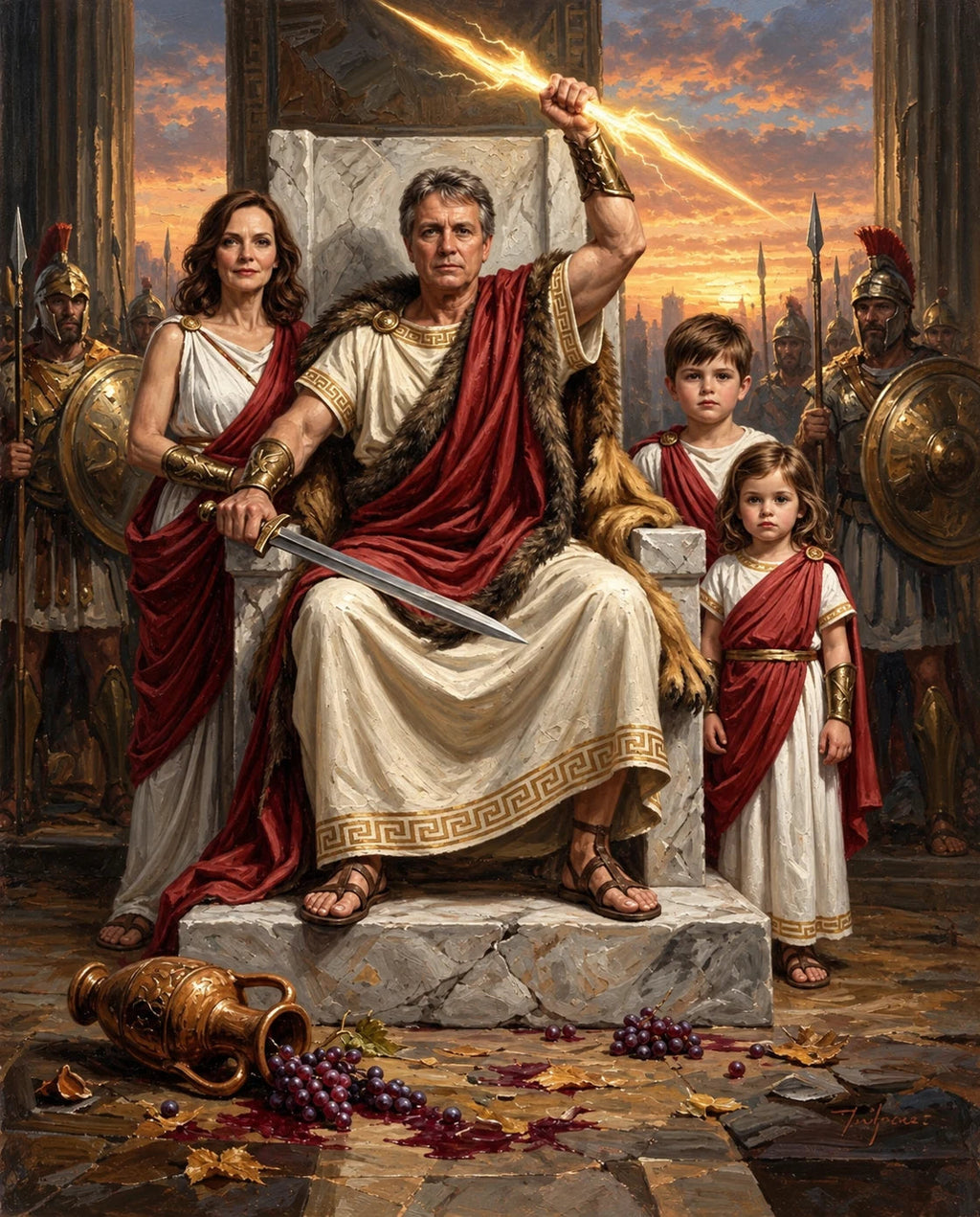 Zeus – Anne Baba ve Çocuk kişiye özel portre tasarım örneği