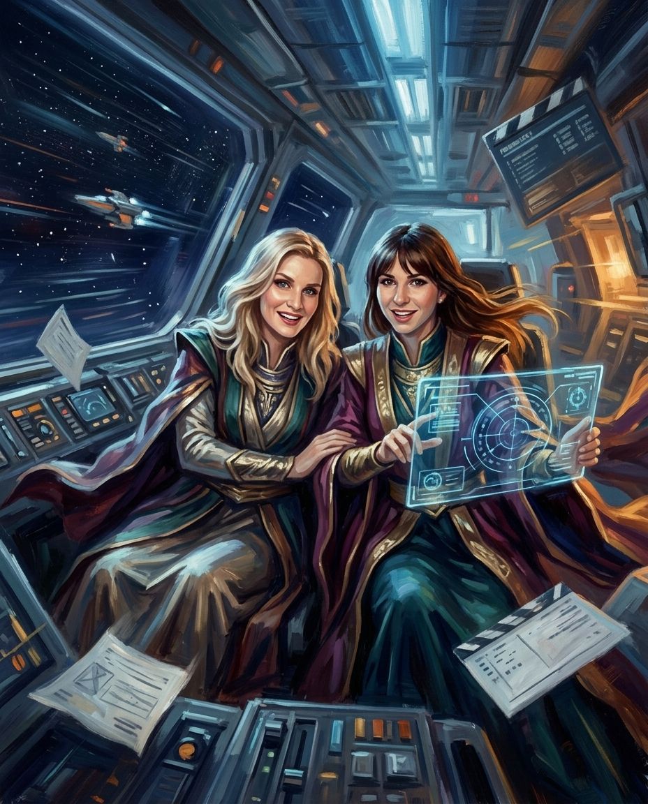 Galactic Guardian – Kadın Çift kişiye özel portre tasarım örneği