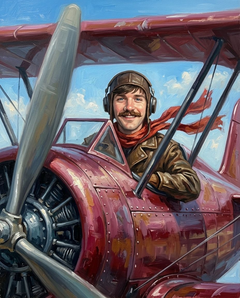 Pilot – Erkek kişiye özel portre tasarım örneği