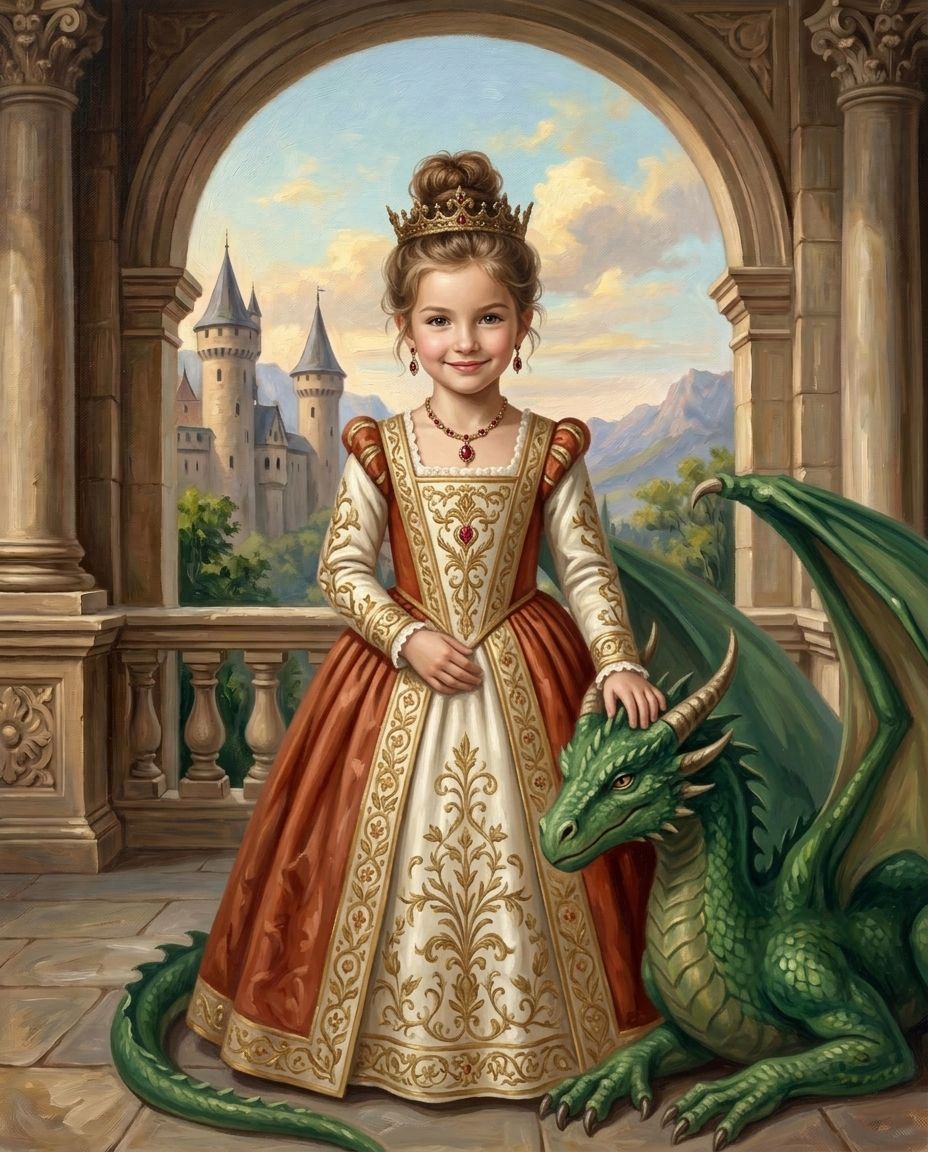 Fantasy Royalty – Çocuk kişiye özel portre tasarım örneği