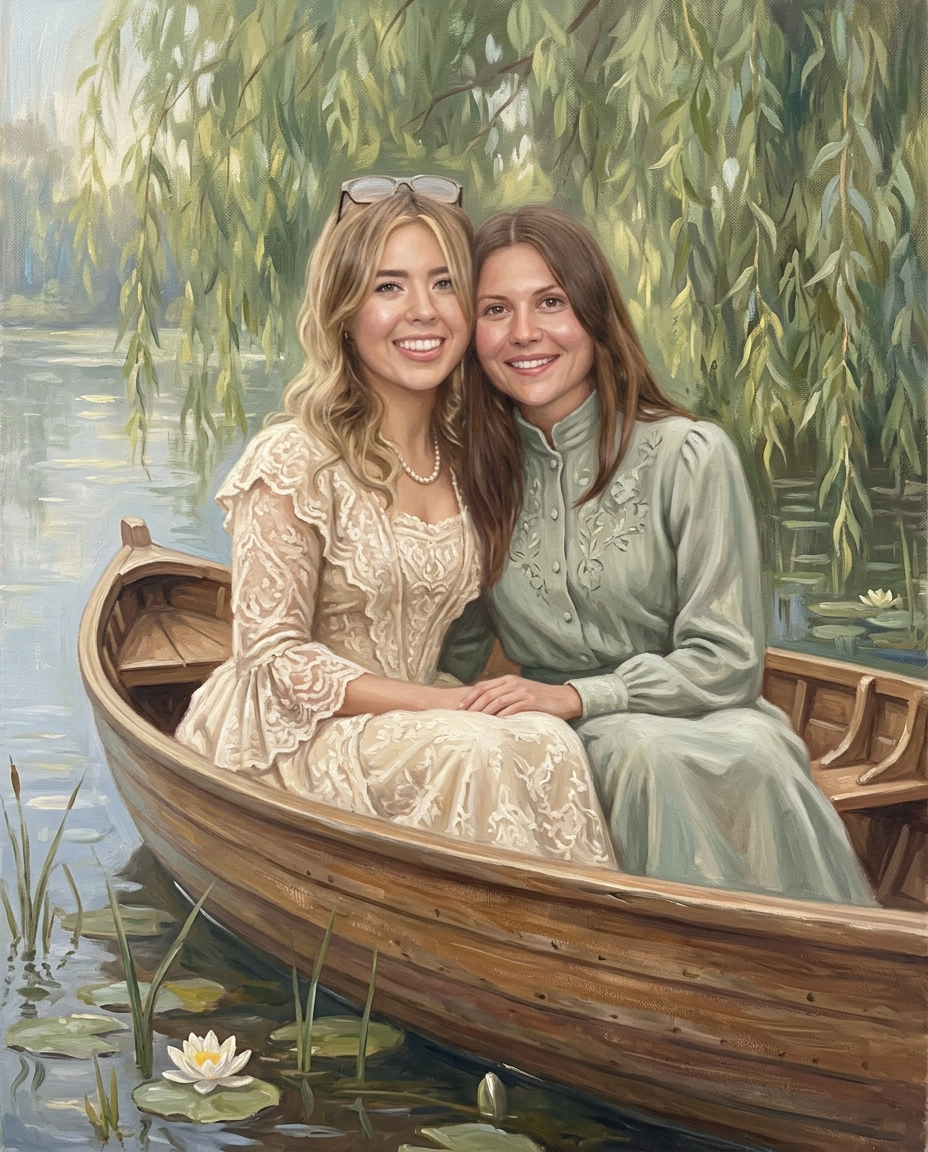 Lilly boat – Kadın Çift kişiye özel portre tasarım örneği