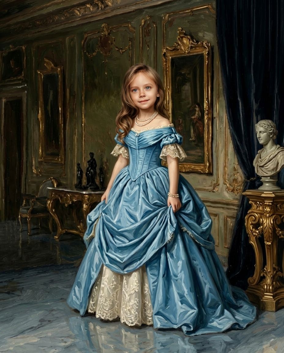 Sapphire Monarchs – Çocuk kişiye özel portre tasarım örneği