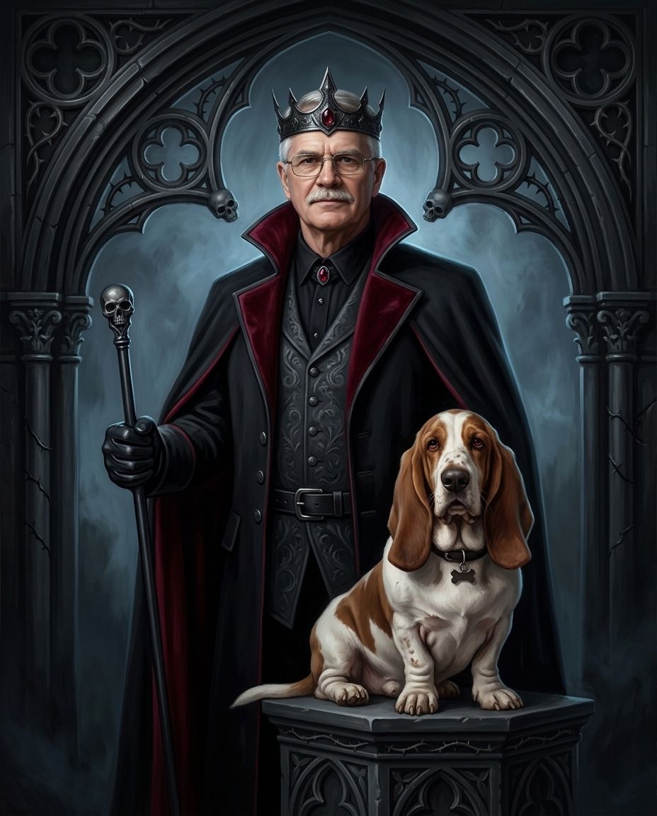 Evil Reign – Erkek ve Evcil Dost kişiye özel portre tasarım örneği