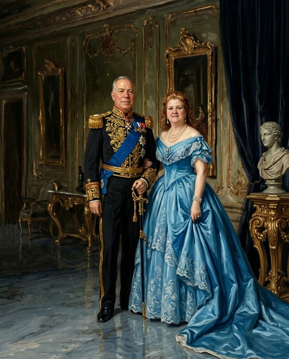 Sapphire Monarchs – Çift kişiye özel portre tasarım örneği