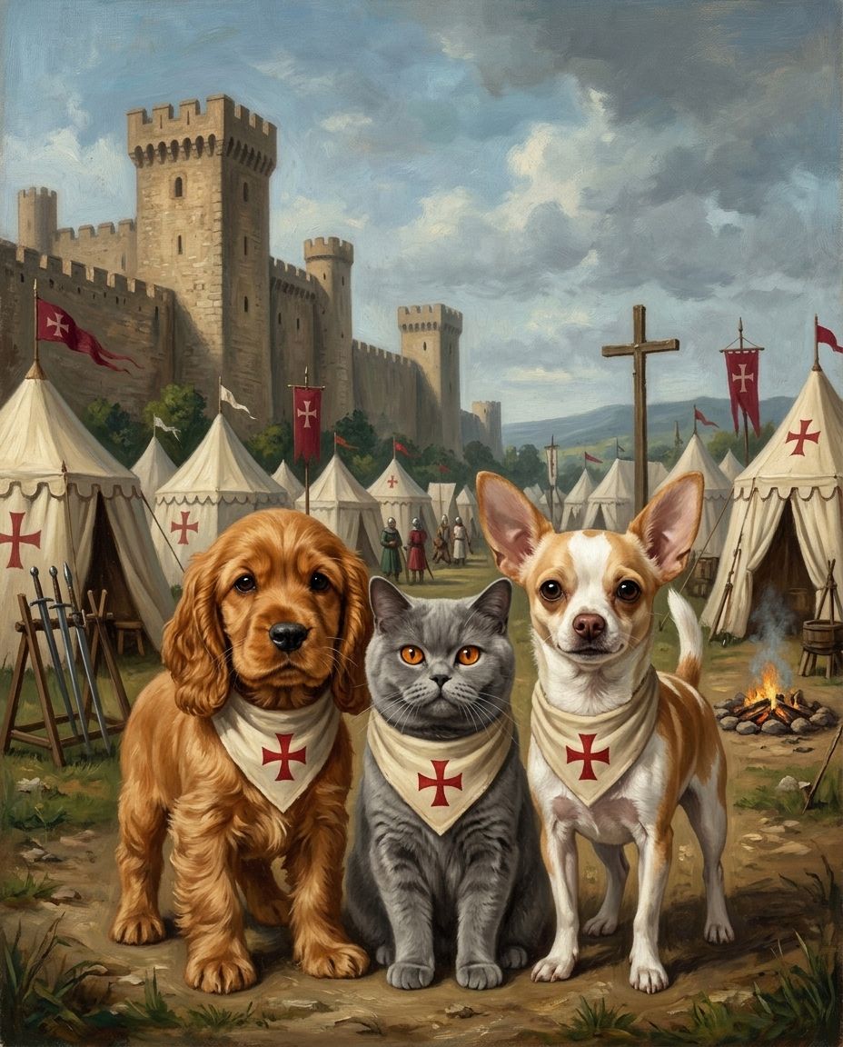 Templars – Evcil Dostlar kişiye özel portre tasarım örneği