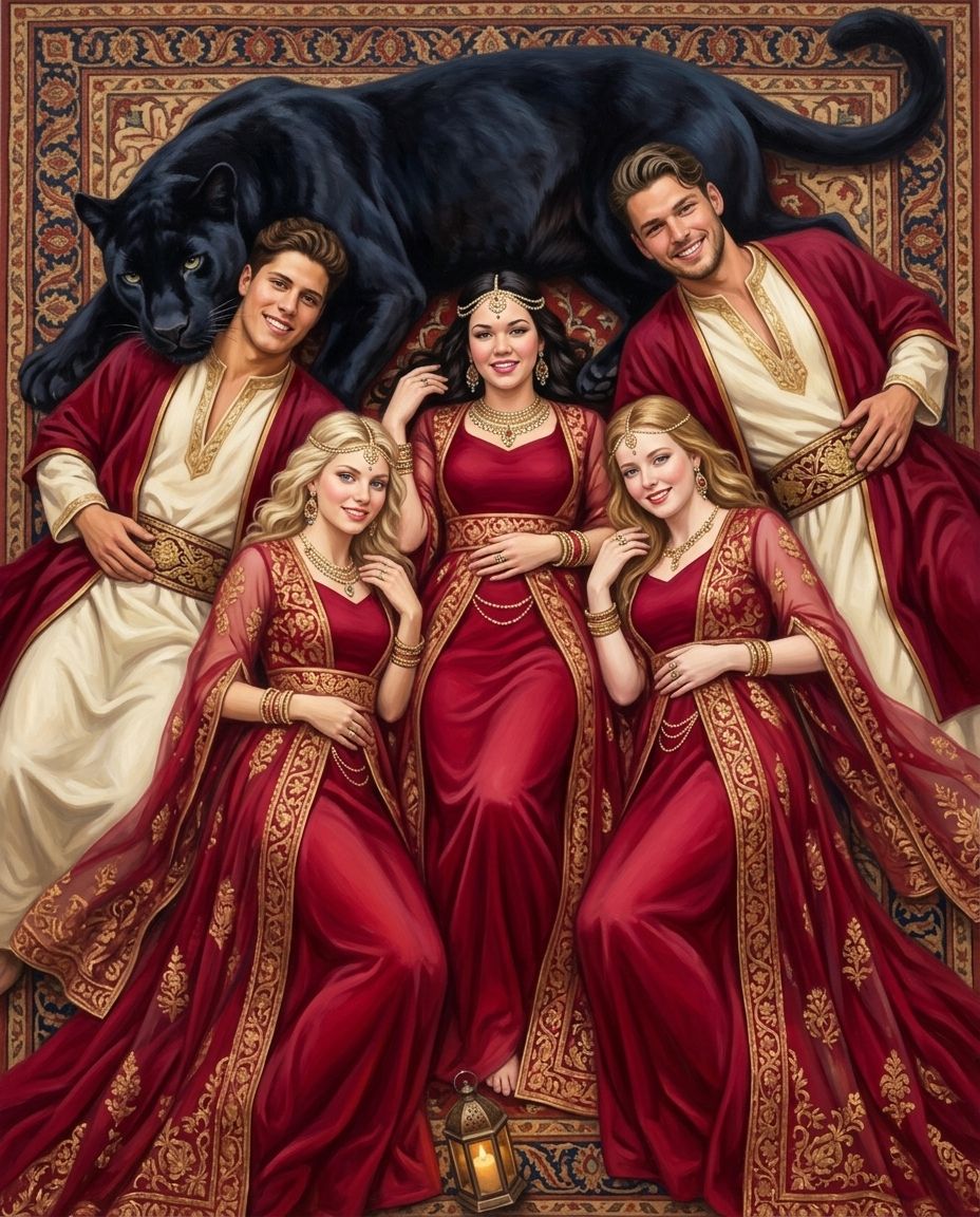 Persian Reverie – Kardeşler kişiye özel portre tasarım örneği