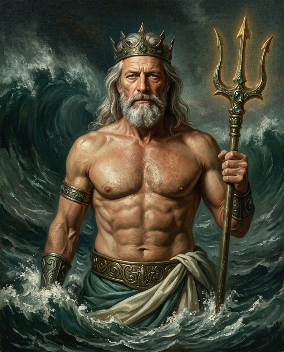 Poseidon – Erkek kişiye özel portre tasarım örneği