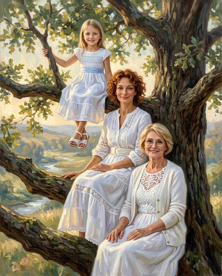 Tree of Us – Kadın Kuşakları kişiye özel portre tasarım örneği