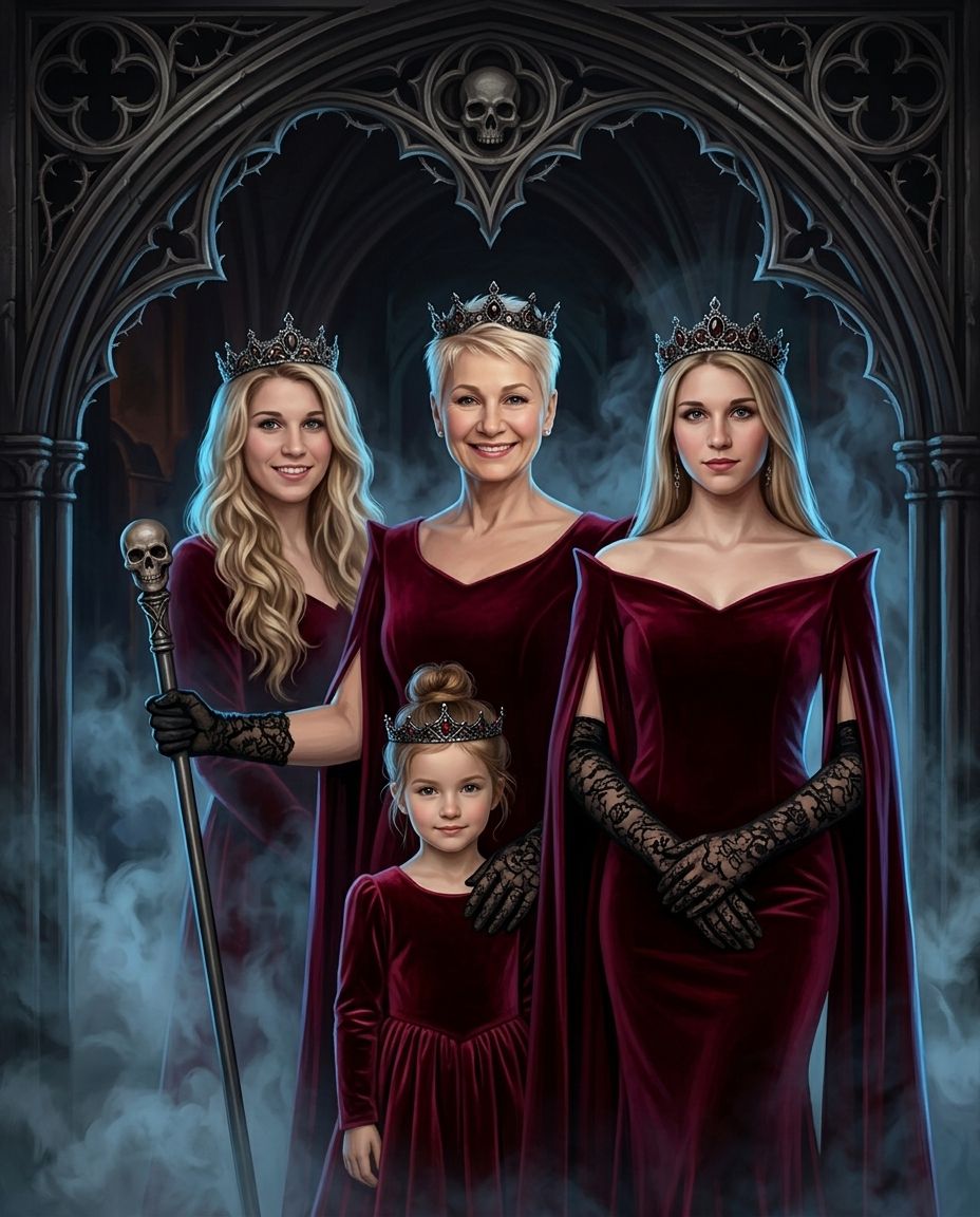 Evil Reign – Kadın Kuşakları kişiye özel portre tasarım örneği