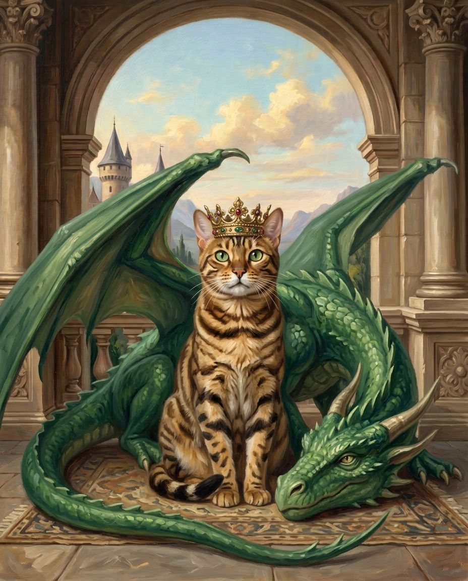 Fantasy Royalty – Evcil Hayvan kişiye özel portre tasarım örneği