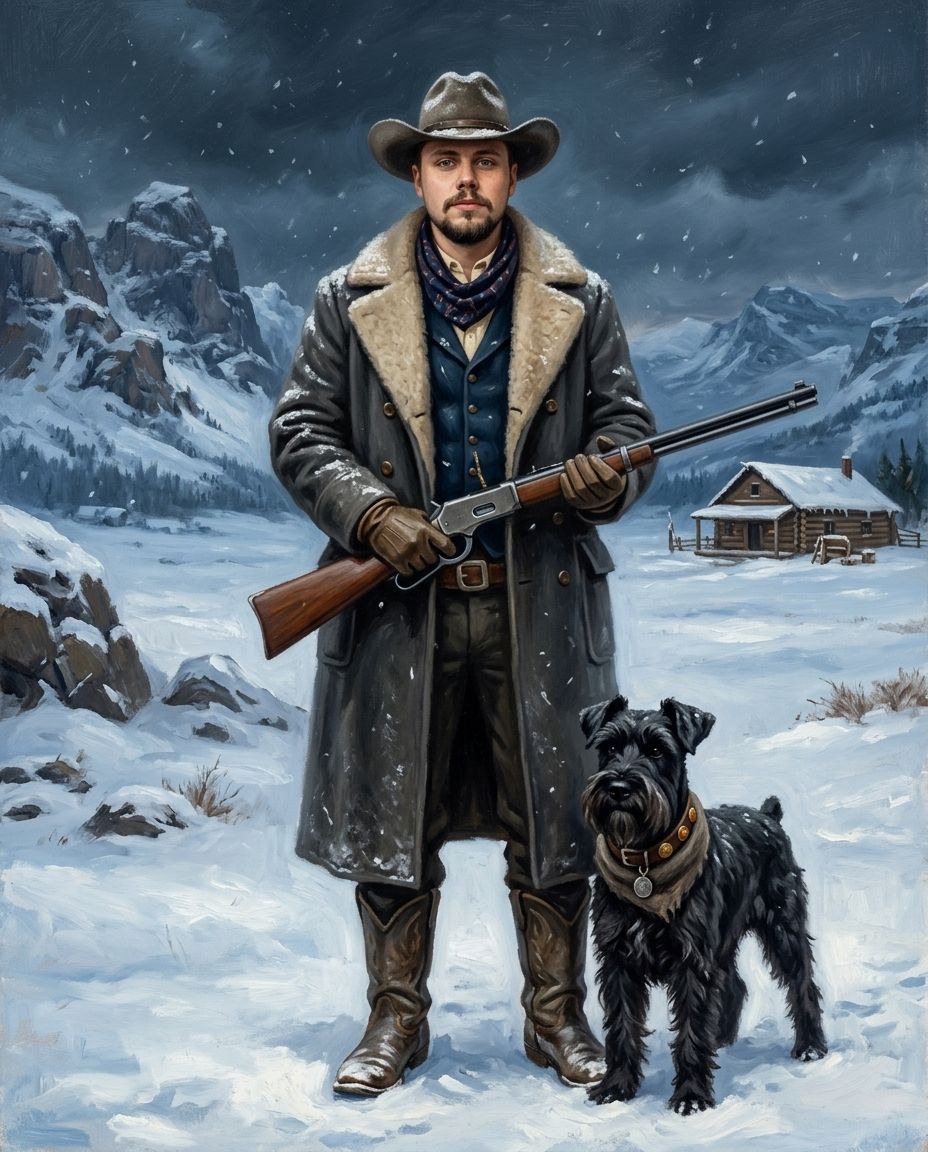 Northern Range – Erkek ve Evcil Dost kişiye özel portre tasarım örneği