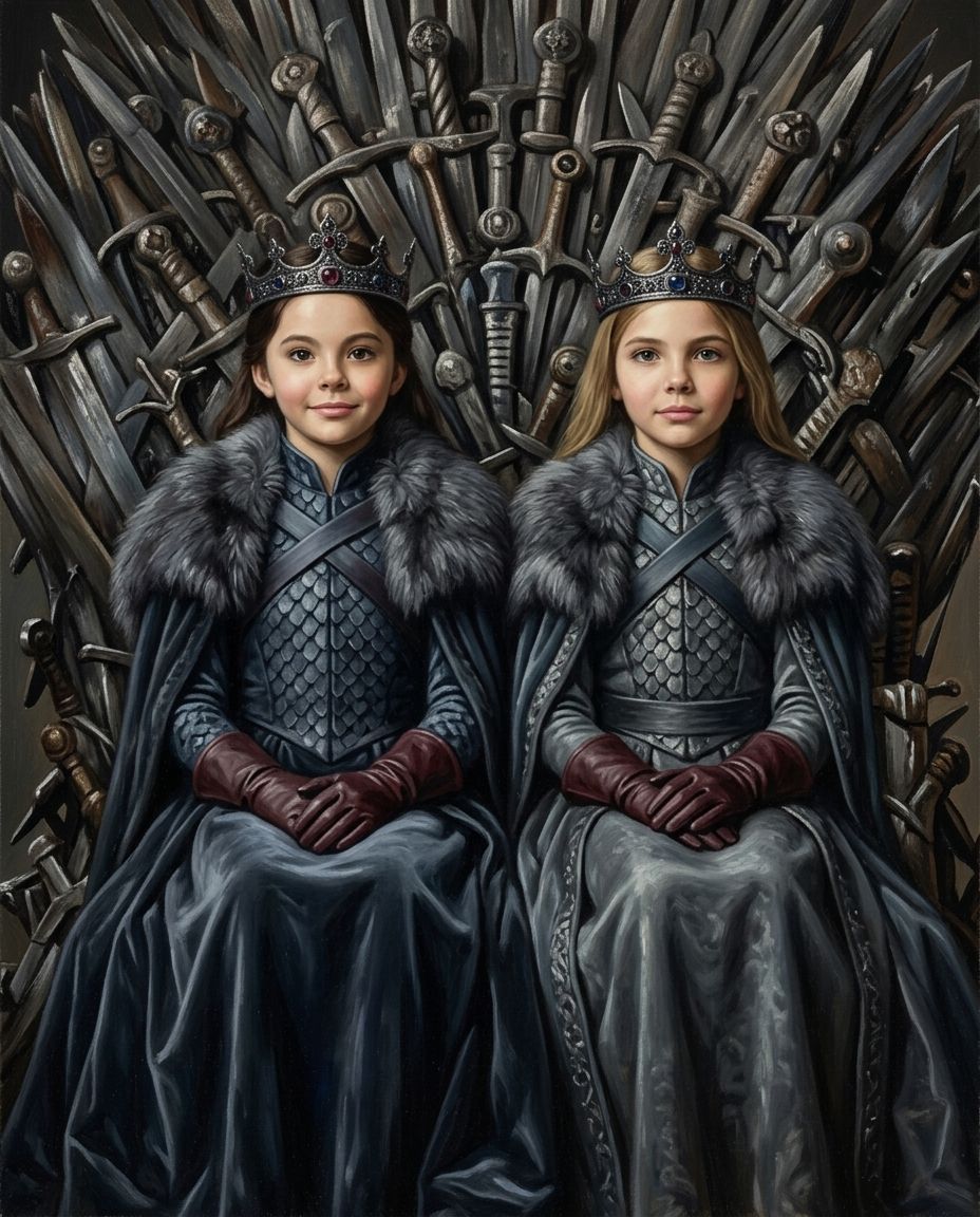 Royals of the North – Kız Kardeşler kişiye özel portre tasarım örneği