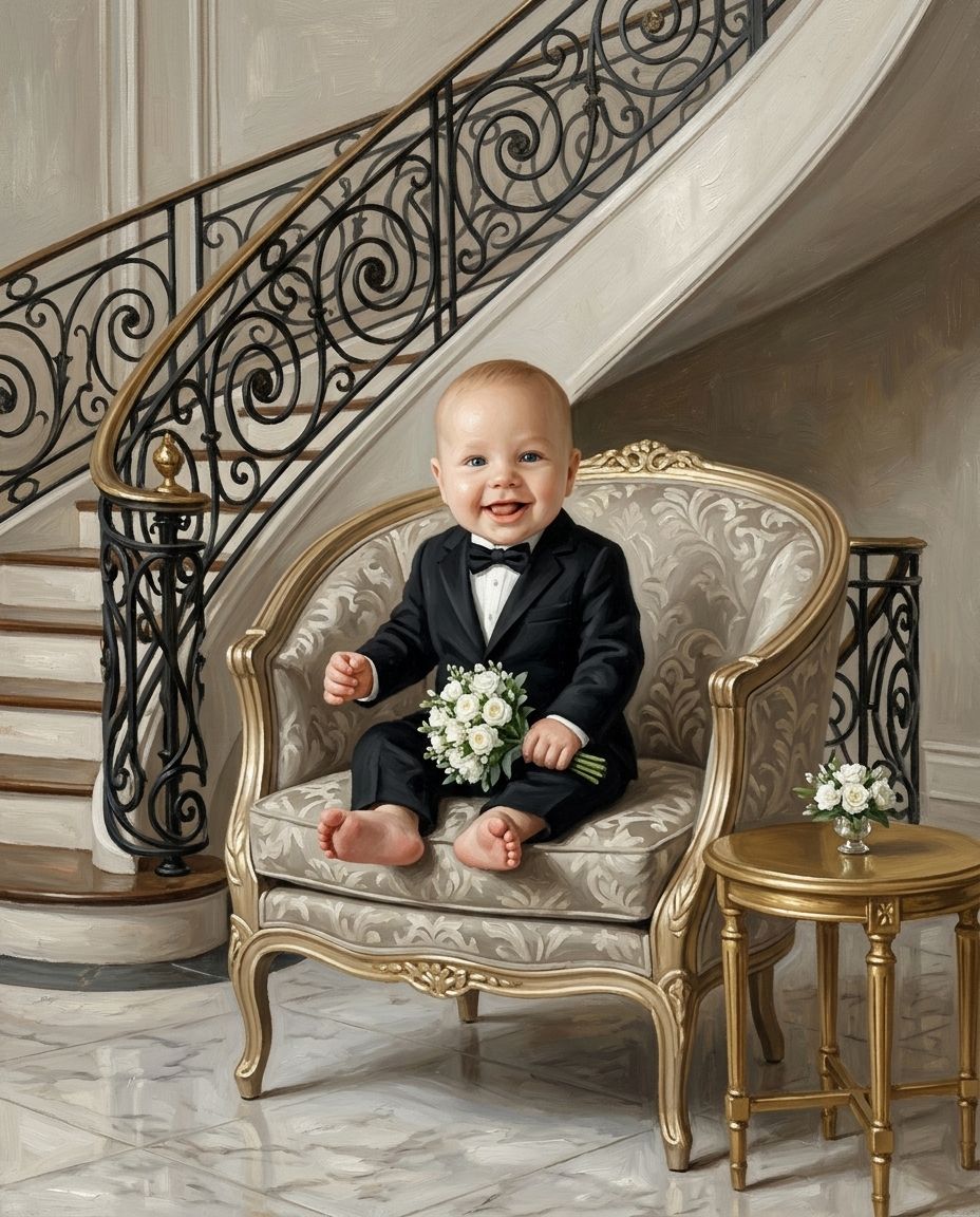 Marble & Lace – Bebek kişiye özel portre tasarım örneği