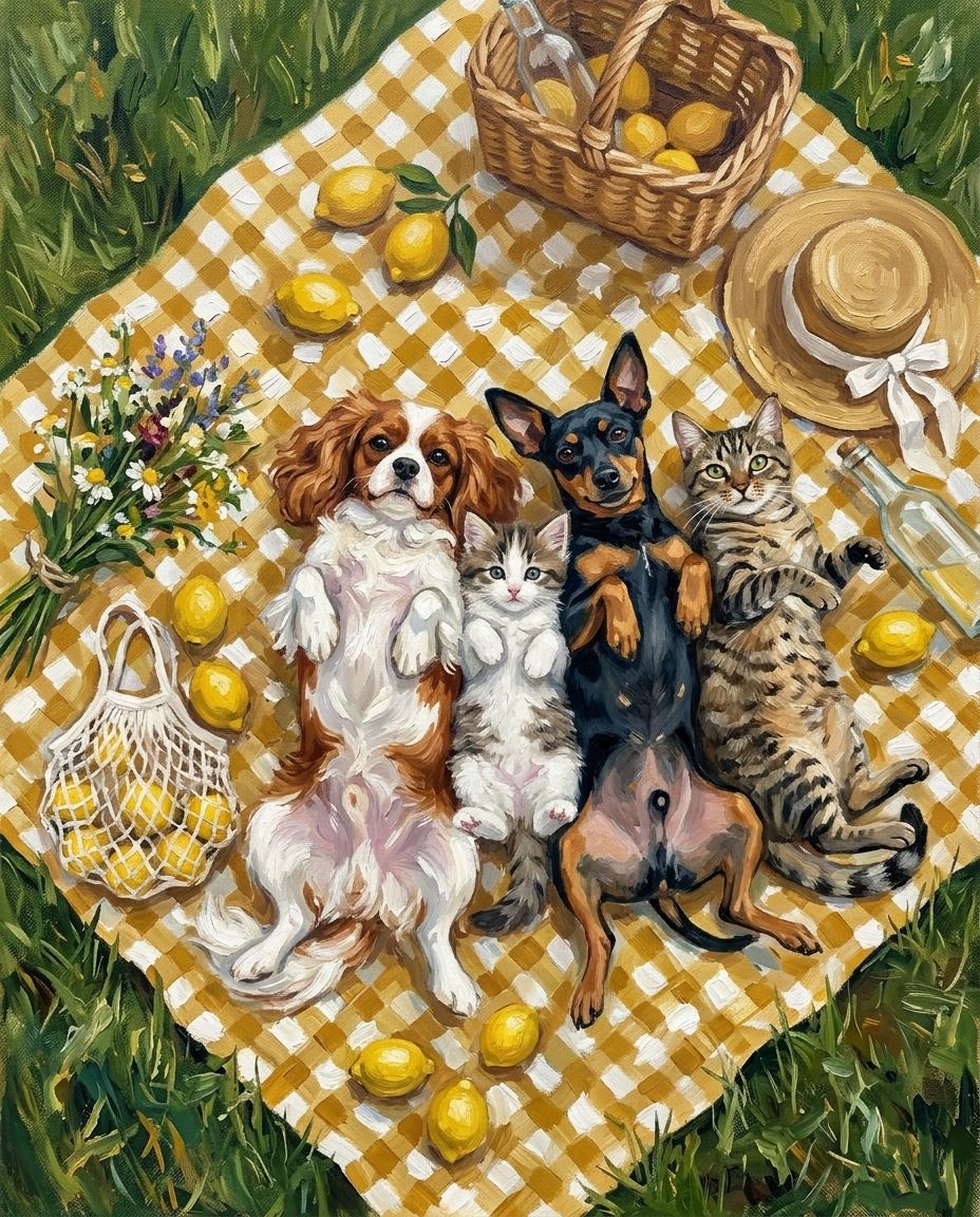Lazy Lemon – Evcil Dostlar kişiye özel portre tasarım örneği
