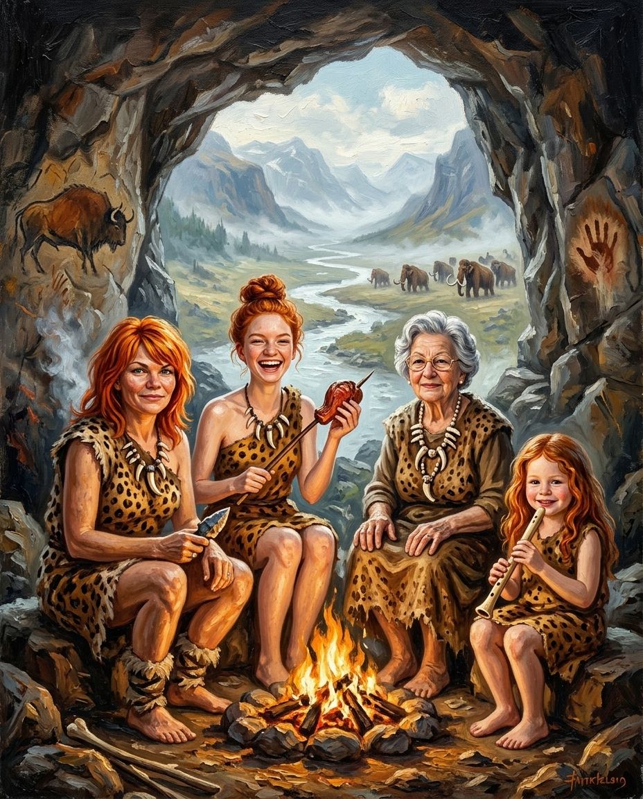 Cave Family – Kadın Kuşakları kişiye özel portre tasarım örneği
