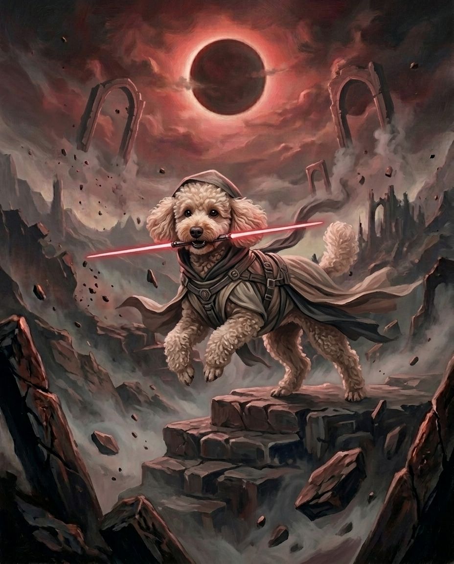 Crimson Ascension – Evcil Hayvan kişiye özel portre tasarım örneği