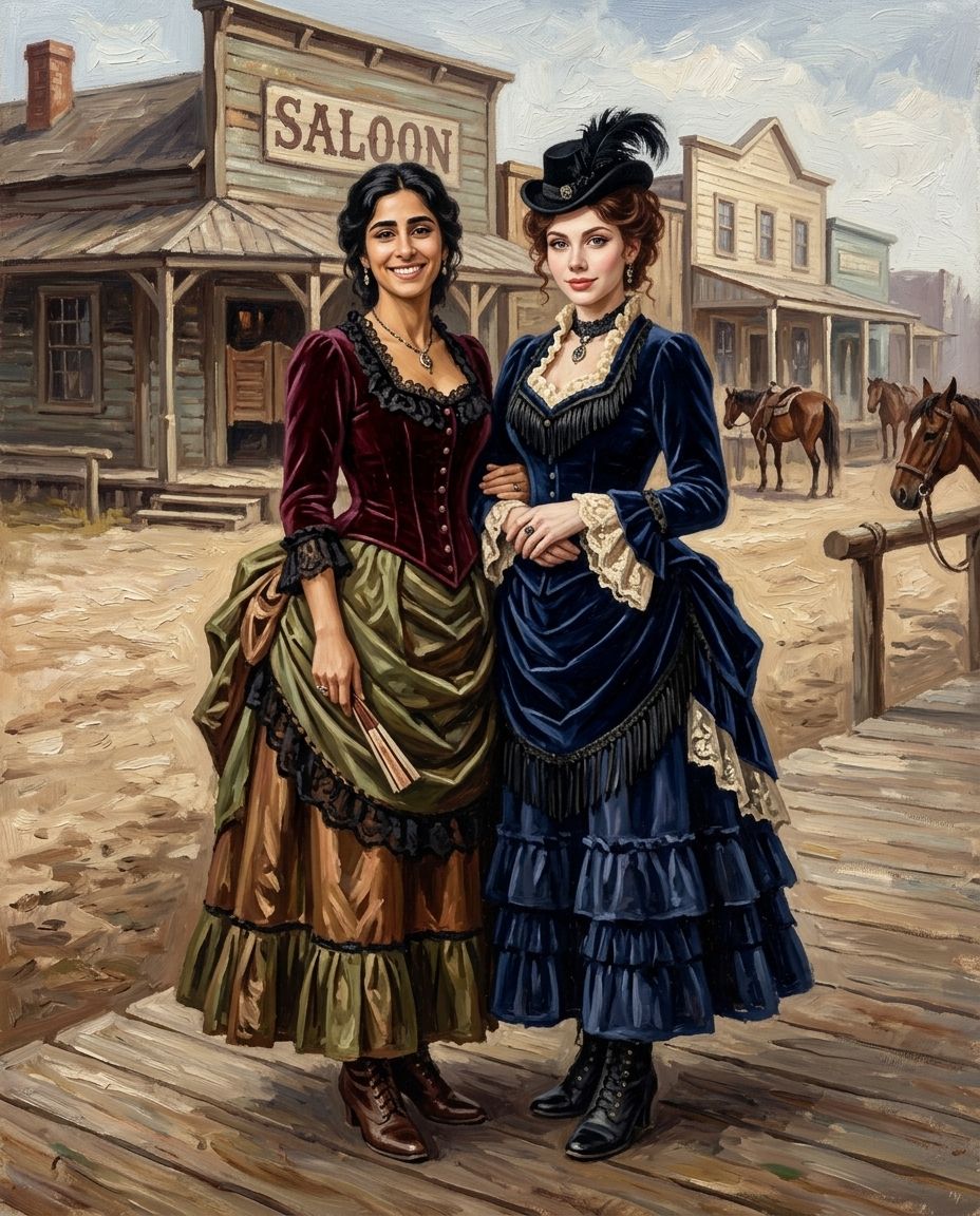 The Saloon – Kadın Çift kişiye özel portre tasarım örneği