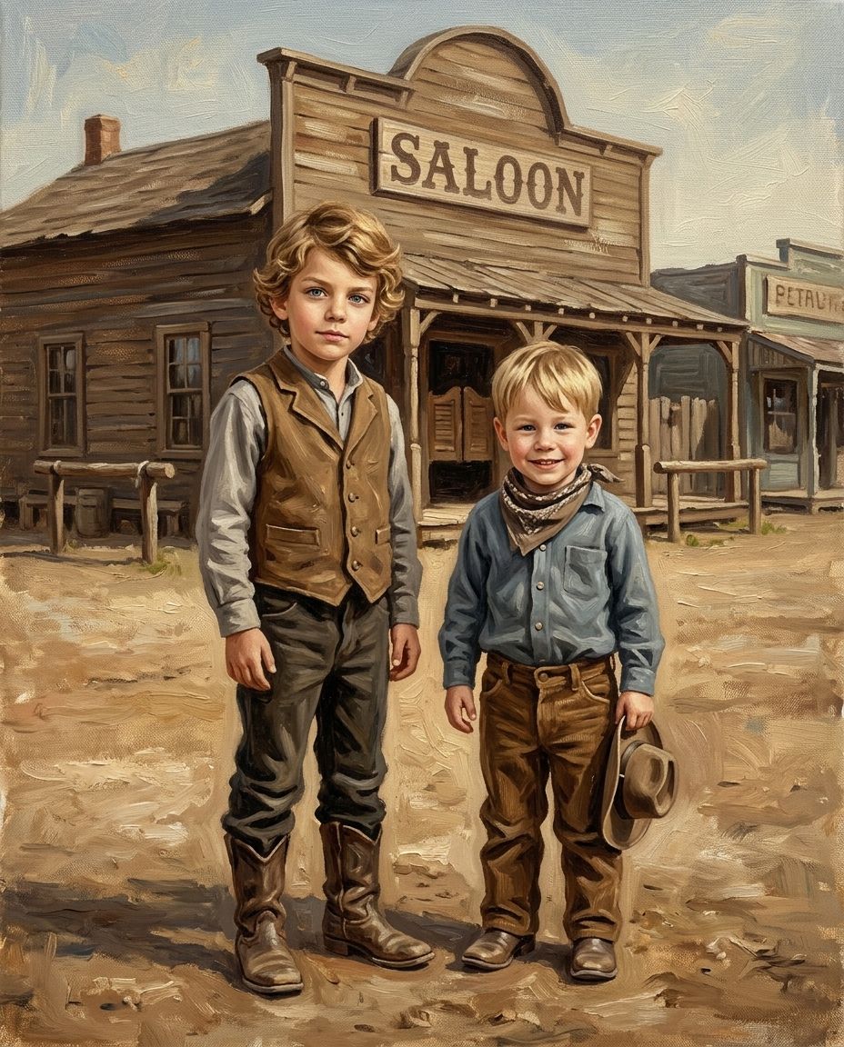The Saloon – Erkek Kardeşler kişiye özel portre tasarım örneği