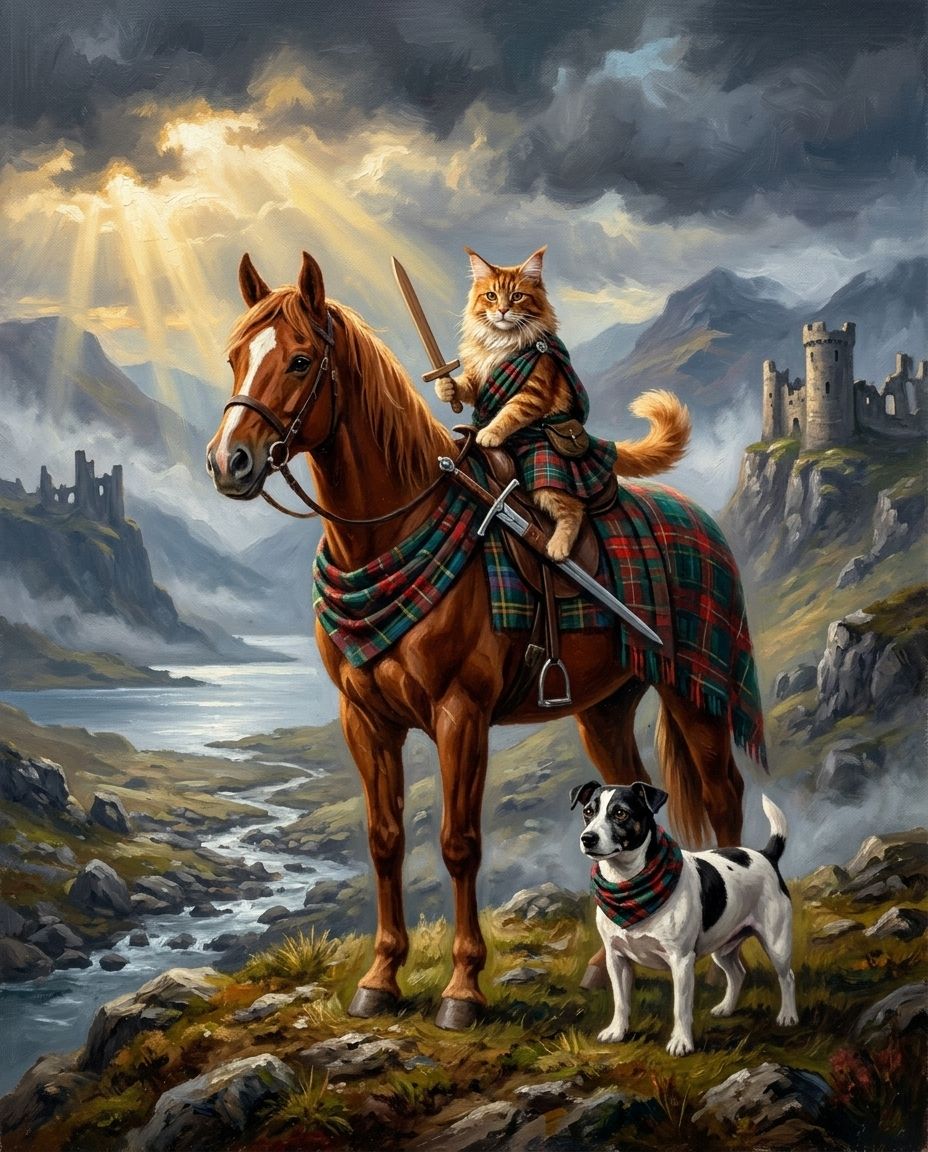 Highland Warrior – Evcil Dostlar kişiye özel portre tasarım örneği
