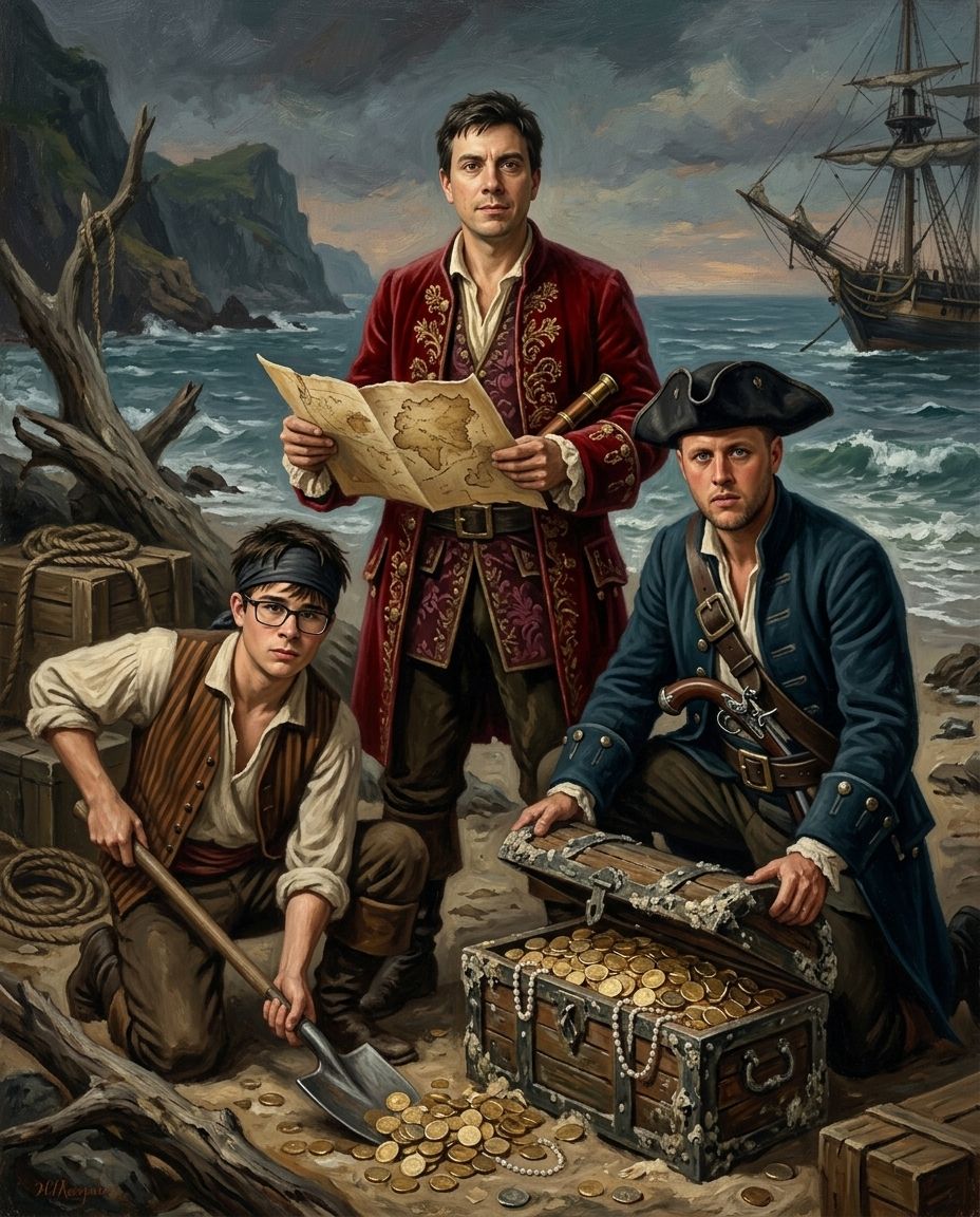 Treasure Seekers – Erkek Kuşakları kişiye özel portre tasarım örneği