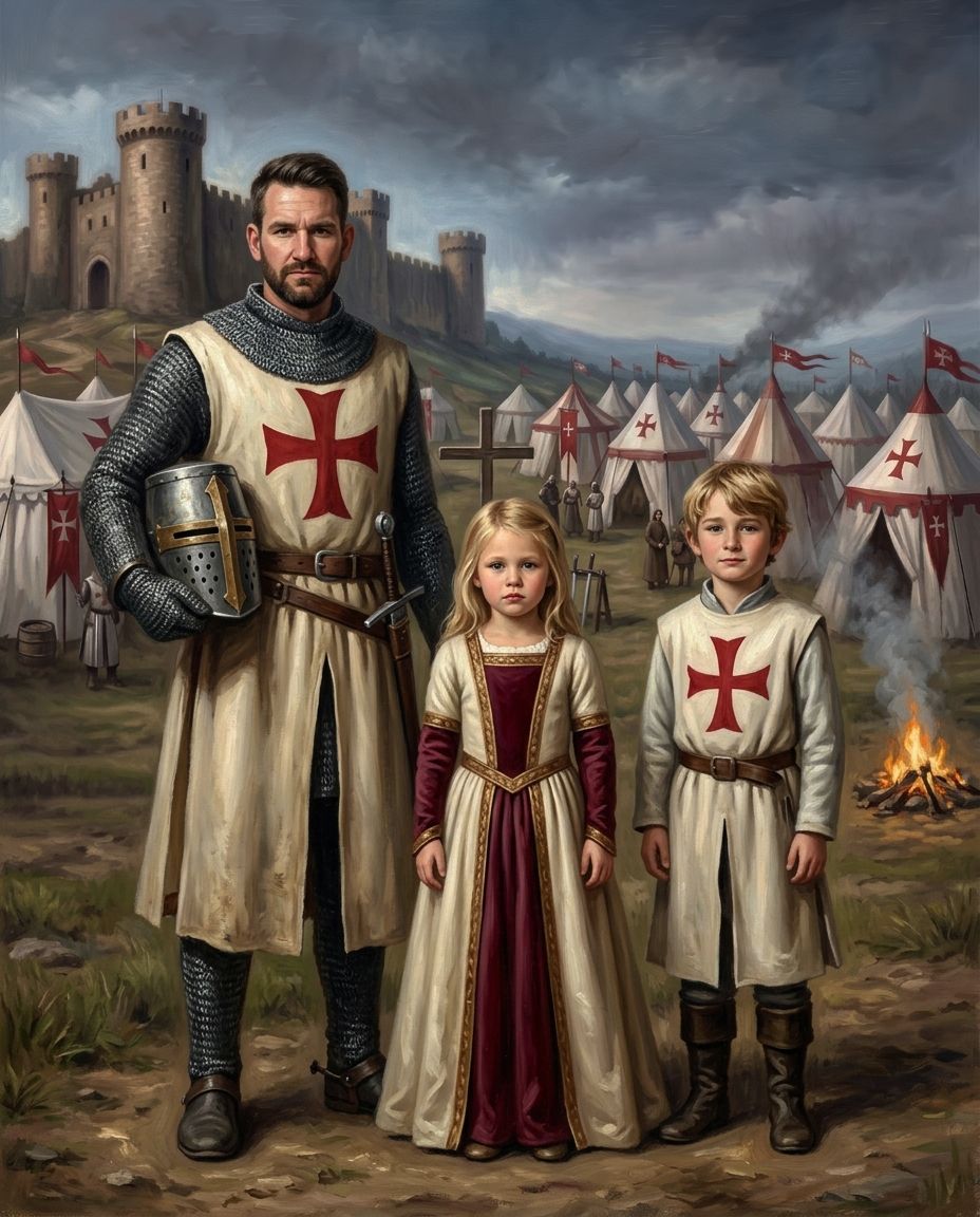 Templars – Baba ve Çocuklar kişiye özel portre tasarım örneği