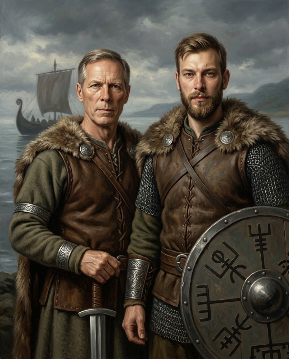 Viking – Yetişkin Erkek Kardeşler kişiye özel portre tasarım örneği