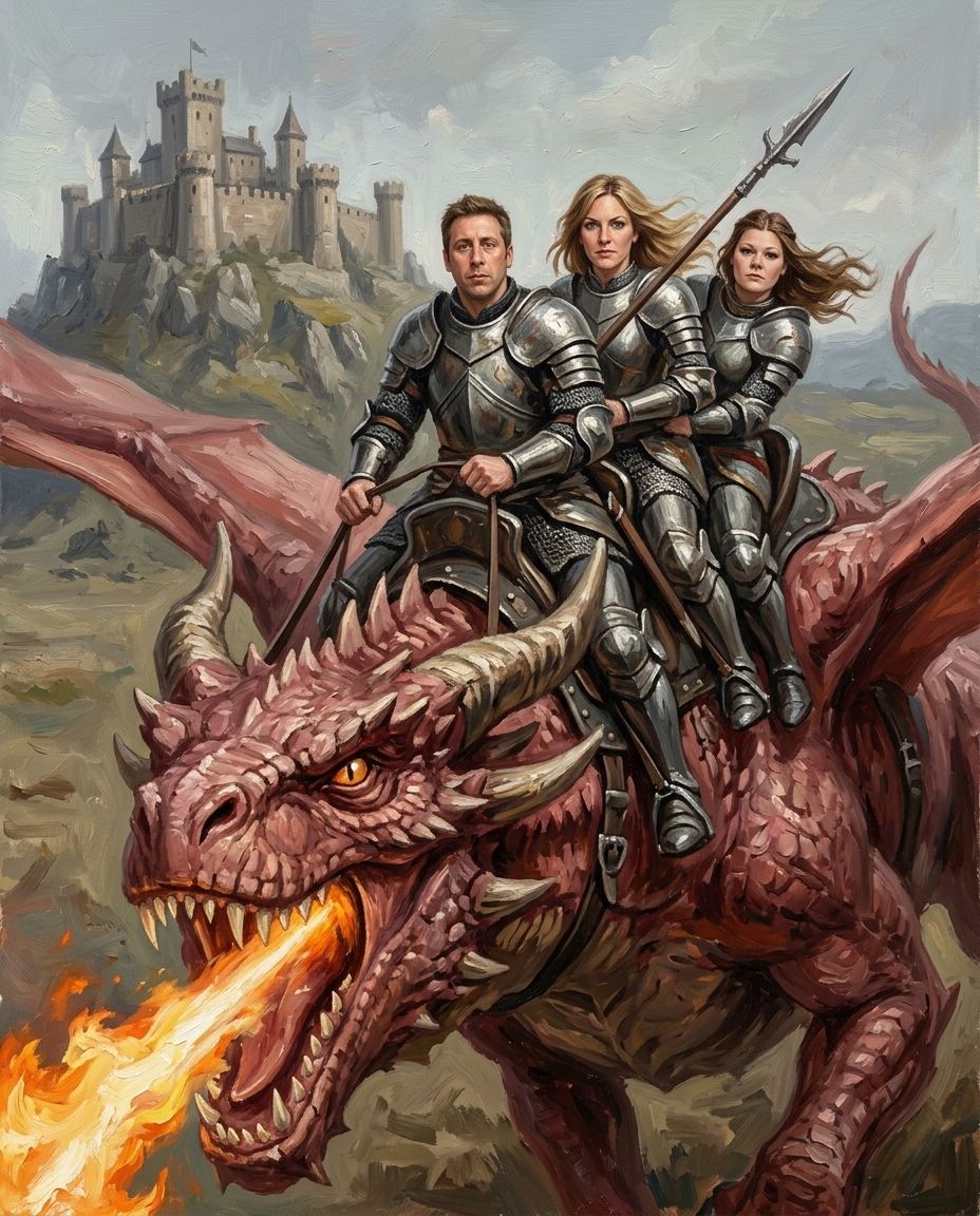 Dragon Rider – Kardeşler kişiye özel portre tasarım örneği