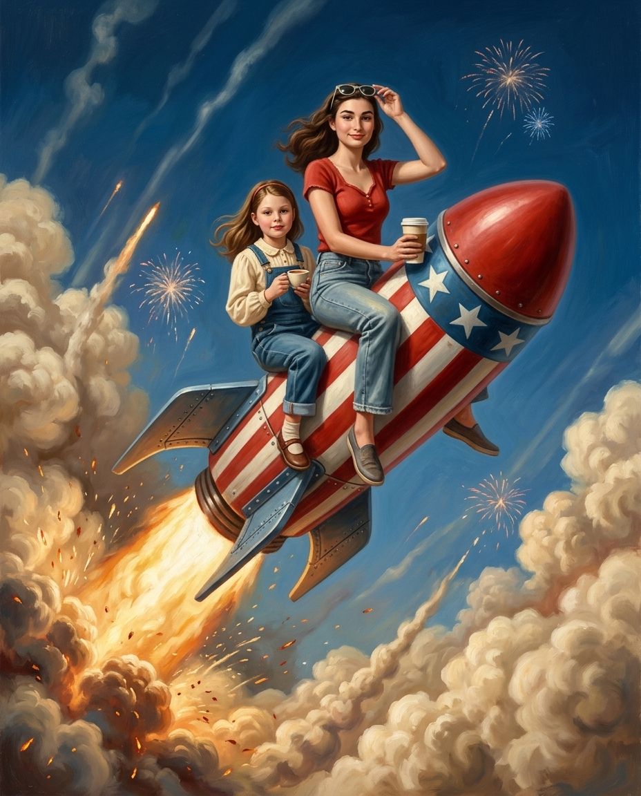 Rocket Blast – Kız Kardeşler kişiye özel portre tasarım örneği